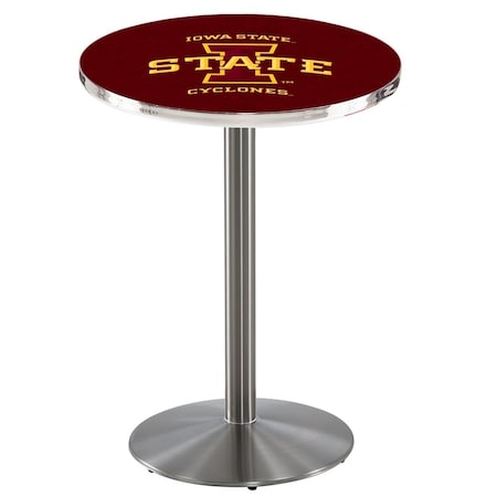 Holland Bar Stool Co 36" Stainless Steel Iowa State Pub Table L214S3628IowaSt